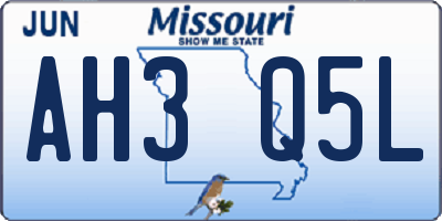 MO license plate AH3Q5L