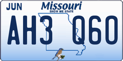 MO license plate AH3Q6O