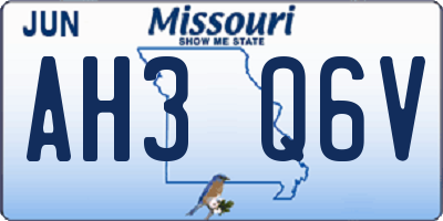 MO license plate AH3Q6V