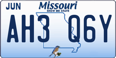 MO license plate AH3Q6Y