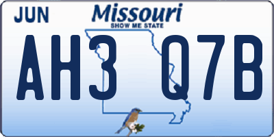 MO license plate AH3Q7B