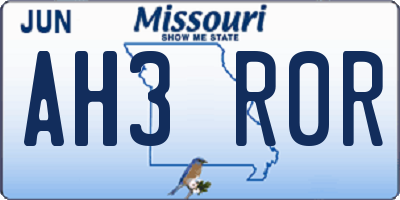 MO license plate AH3R0R