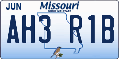 MO license plate AH3R1B