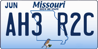 MO license plate AH3R2C