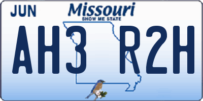 MO license plate AH3R2H