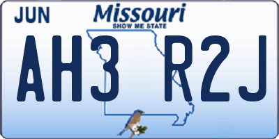 MO license plate AH3R2J