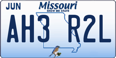 MO license plate AH3R2L