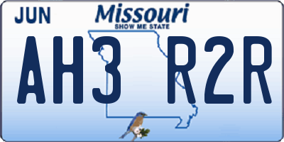MO license plate AH3R2R