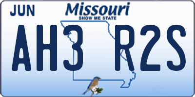 MO license plate AH3R2S
