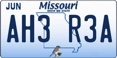 MO license plate AH3R3A