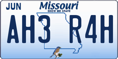 MO license plate AH3R4H