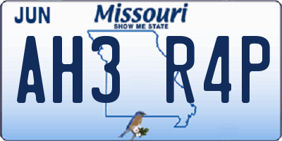MO license plate AH3R4P