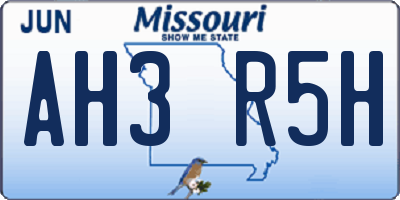 MO license plate AH3R5H