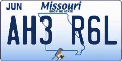 MO license plate AH3R6L
