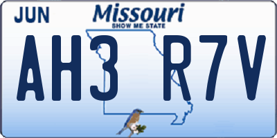 MO license plate AH3R7V