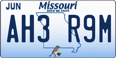 MO license plate AH3R9M