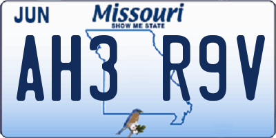 MO license plate AH3R9V