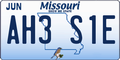 MO license plate AH3S1E