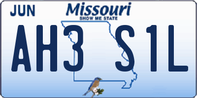 MO license plate AH3S1L