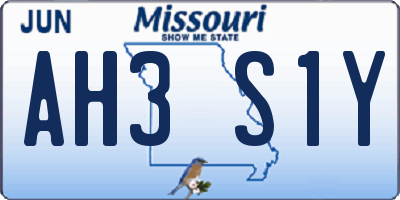MO license plate AH3S1Y