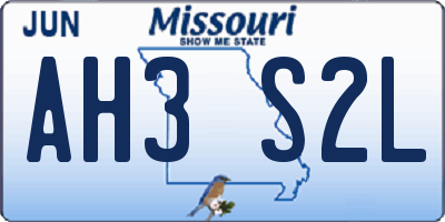 MO license plate AH3S2L