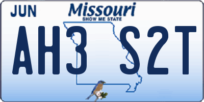 MO license plate AH3S2T