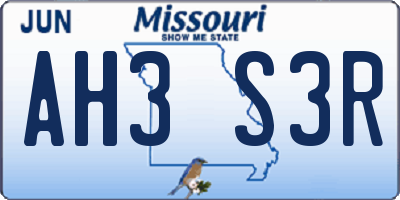 MO license plate AH3S3R