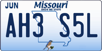 MO license plate AH3S5L
