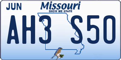 MO license plate AH3S5O