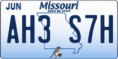 MO license plate AH3S7H