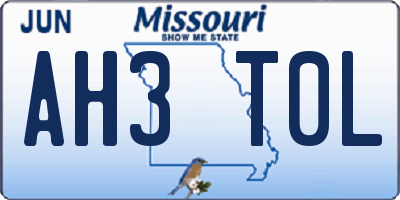 MO license plate AH3T0L