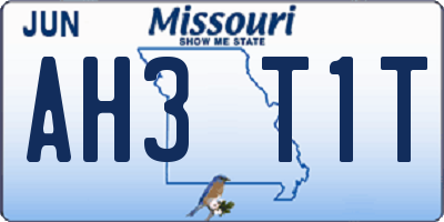 MO license plate AH3T1T