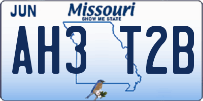 MO license plate AH3T2B