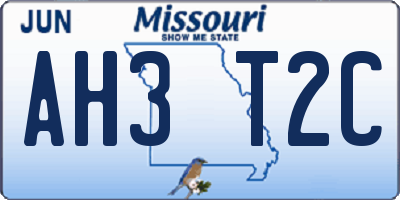 MO license plate AH3T2C
