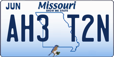 MO license plate AH3T2N