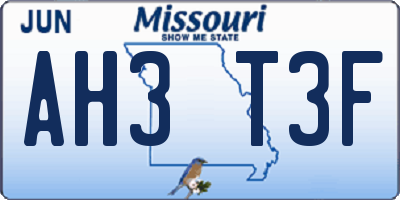 MO license plate AH3T3F
