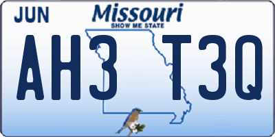 MO license plate AH3T3Q