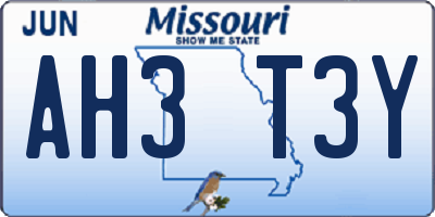 MO license plate AH3T3Y