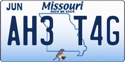 MO license plate AH3T4G