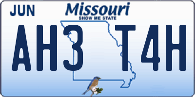 MO license plate AH3T4H
