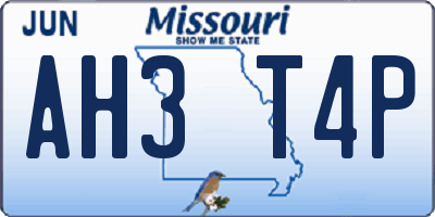 MO license plate AH3T4P