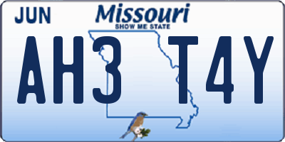 MO license plate AH3T4Y