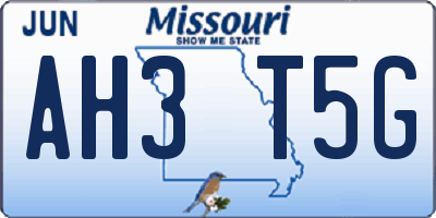 MO license plate AH3T5G