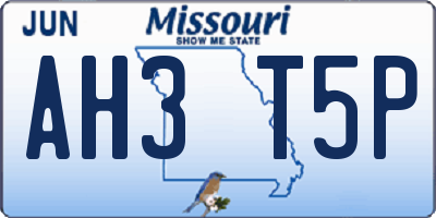 MO license plate AH3T5P