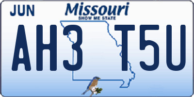 MO license plate AH3T5U
