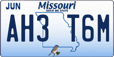 MO license plate AH3T6M
