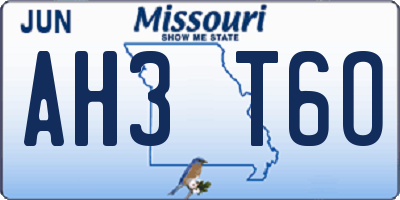 MO license plate AH3T6O