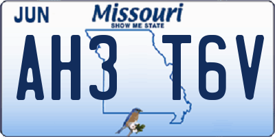 MO license plate AH3T6V