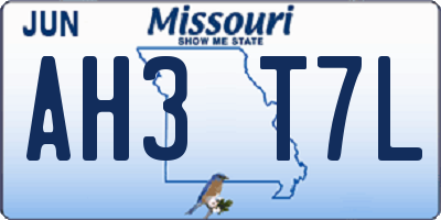 MO license plate AH3T7L