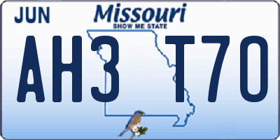 MO license plate AH3T7O